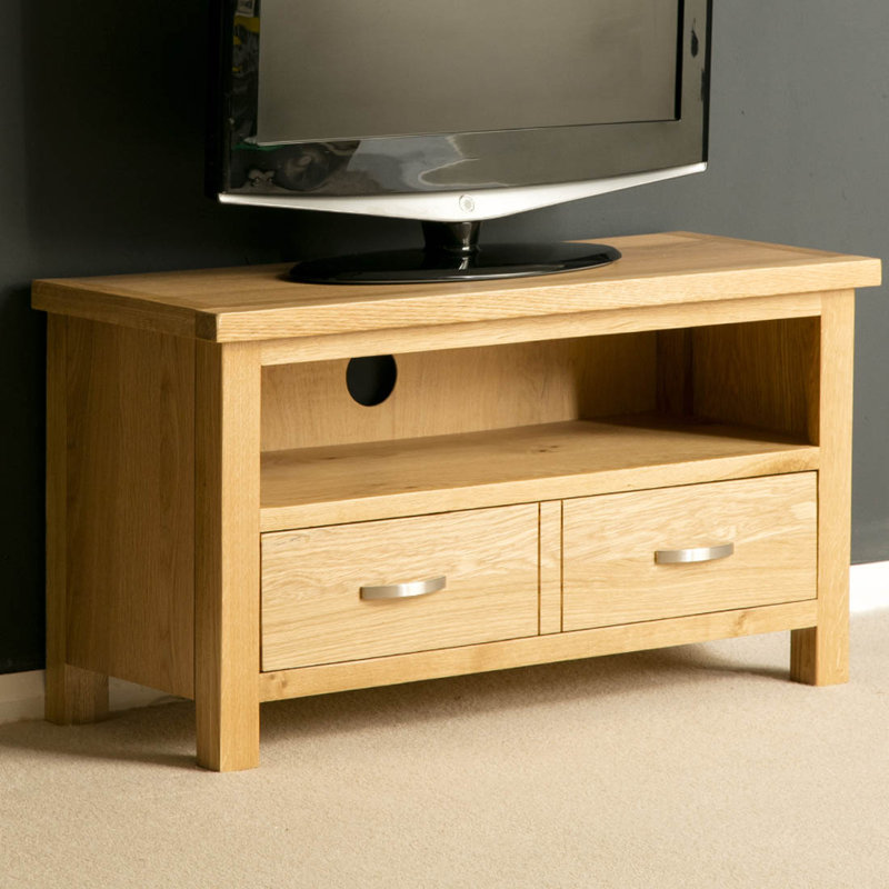 August Grove 90Cm Small Light Oak Tv Stand Wayfair.co.uk